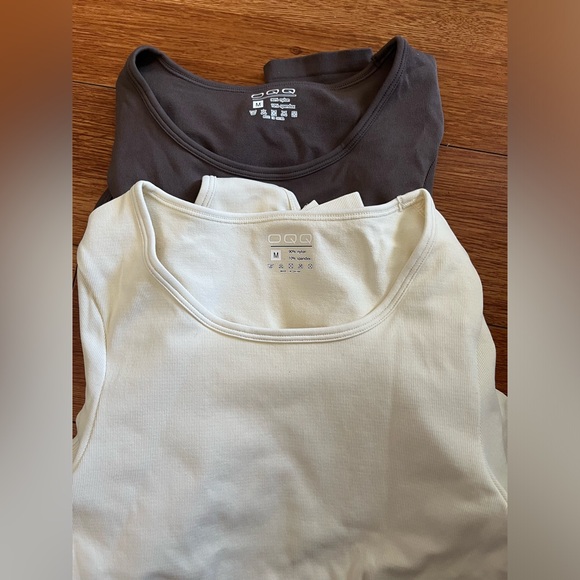 2 long sleeve bodysuit. OQQ, never word original package. Cream & brown. Medium. - Picture 3 of 3